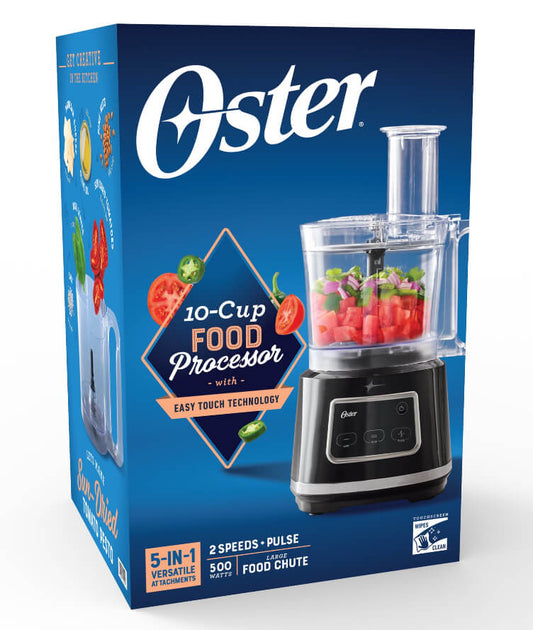10-Cup Food Processor with Touchscreen Controls – 500W Motor, Multifunctional Blades, Dishwasher Safe