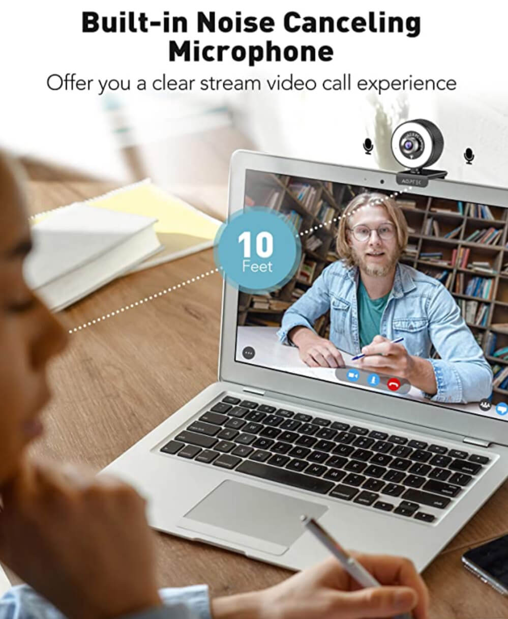 1080P Streaming Webcam with Ring Light, Microphone and Privacy Cover - The Bargin Chic Retail Store