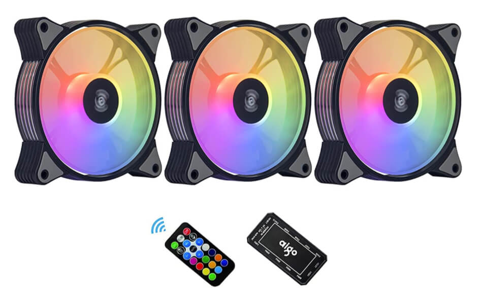 3-Pack 120mm RGB Case Fan ARGB Addressable Motherboard SYNC Cooling SATA Interface PC Fans with Controller for Computer Case - The Bargin Chic Retail Store
