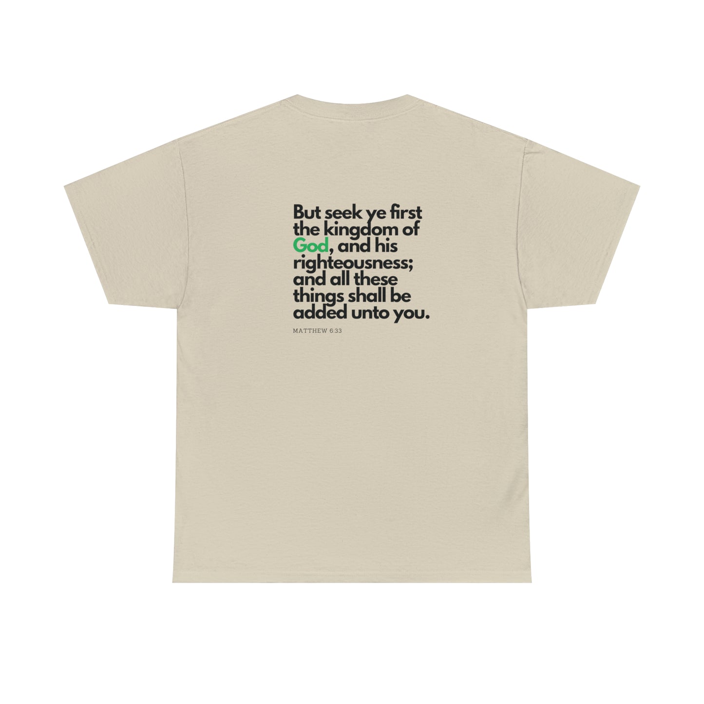 Inspirational Christian T-shirt - "Seek Ye First the Kingdom of God" - The Bargin Chic Retail Store