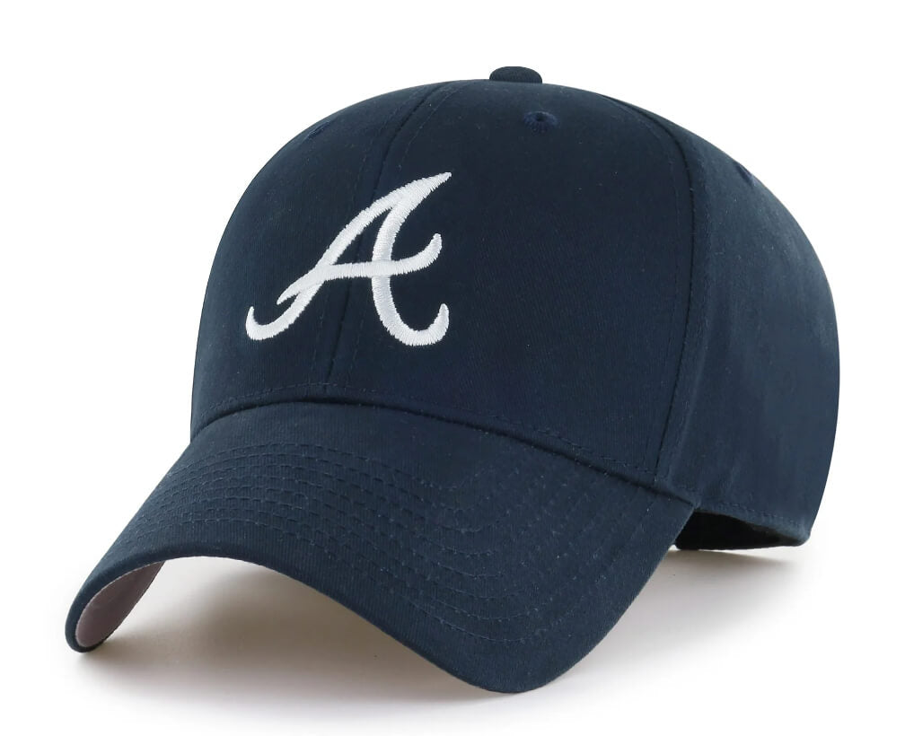 Atlanta Braves Navy Blue Structured Cotton Hat – Unisex, 47 Brand, Official MLB Cap