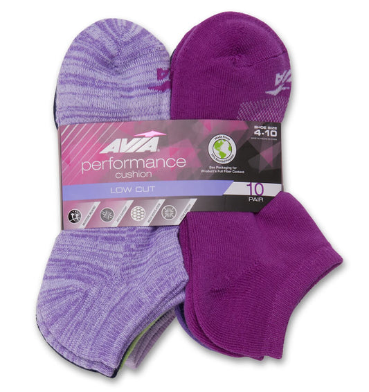 Avia 10 Pack Performance Lowcut Socks for Women - The Bargin Chic Retail Store