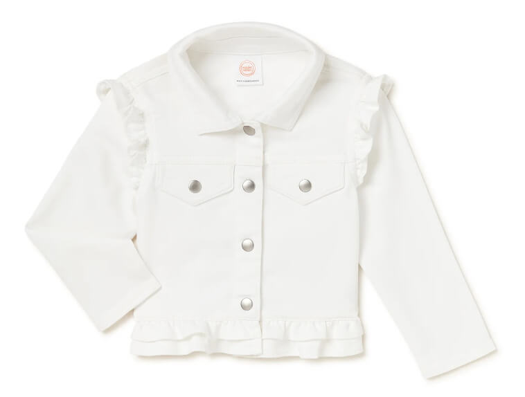 Baby Girls' Knit Ruffle Denim Jacket - The Bargin Chic Retail Store