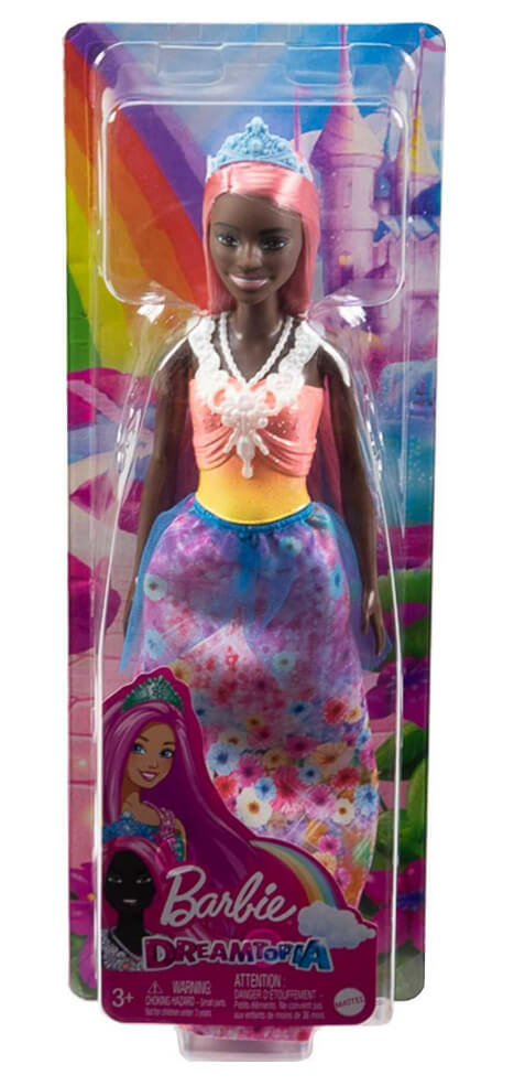 Barbie Dreamtopia Doll & Accessories, Curvy Body, Light Pink Hair, Floral Skirt, Necklace - The Bargin Chic Retail Store