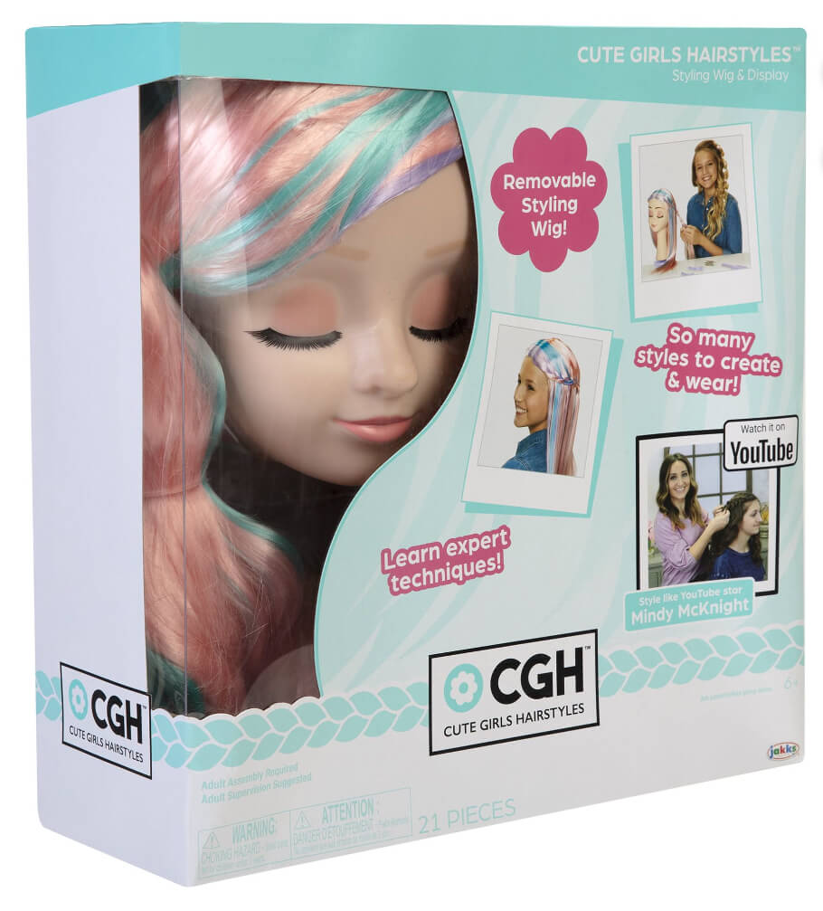 Cute Girls Hairstyles Blonde Styling Wig and Display - The Bargin Chic Retail Store