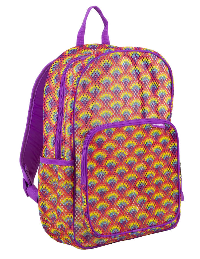 Eastsport Unisex Spirit Mesh Backpack, Multi-Color Rainbow Print