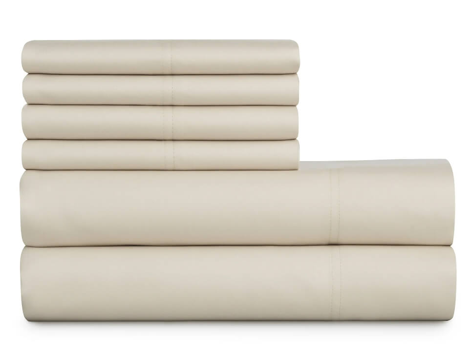 Egyptian Cotton-Rich 6-Piece Queen Sheet Set – 1000 Thread Count, Moisture-Wicking, Wrinkle-Resistant