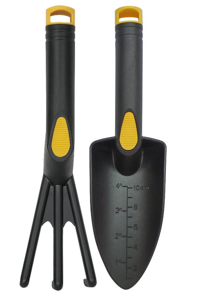 Expert Gardener Plastic Trowel & Cultivator, Size 11.2 in, Yellow & Black - The Bargin Chic Retail Store
