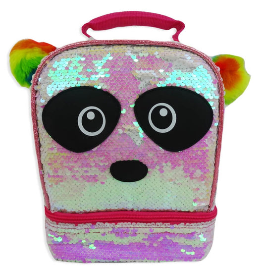 Fast Forward LLC 2-Way Sequin Panda Dual Compartment Lunch Bag - The Bargin Chic Retail Store