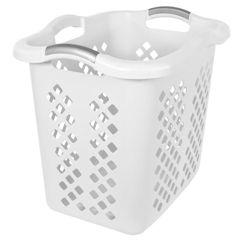 Home Logic 2 Bushel Plastic Laundry Basket with Silver Handles, White - The Bargin Chic Retail Store