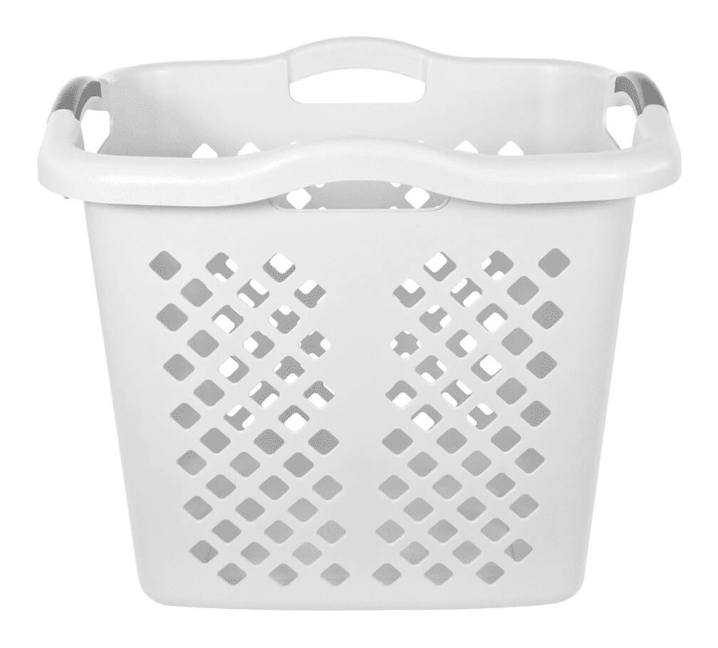 Home Logic 2 Bushel Plastic Laundry Basket with Silver Handles, White - The Bargin Chic Retail Store