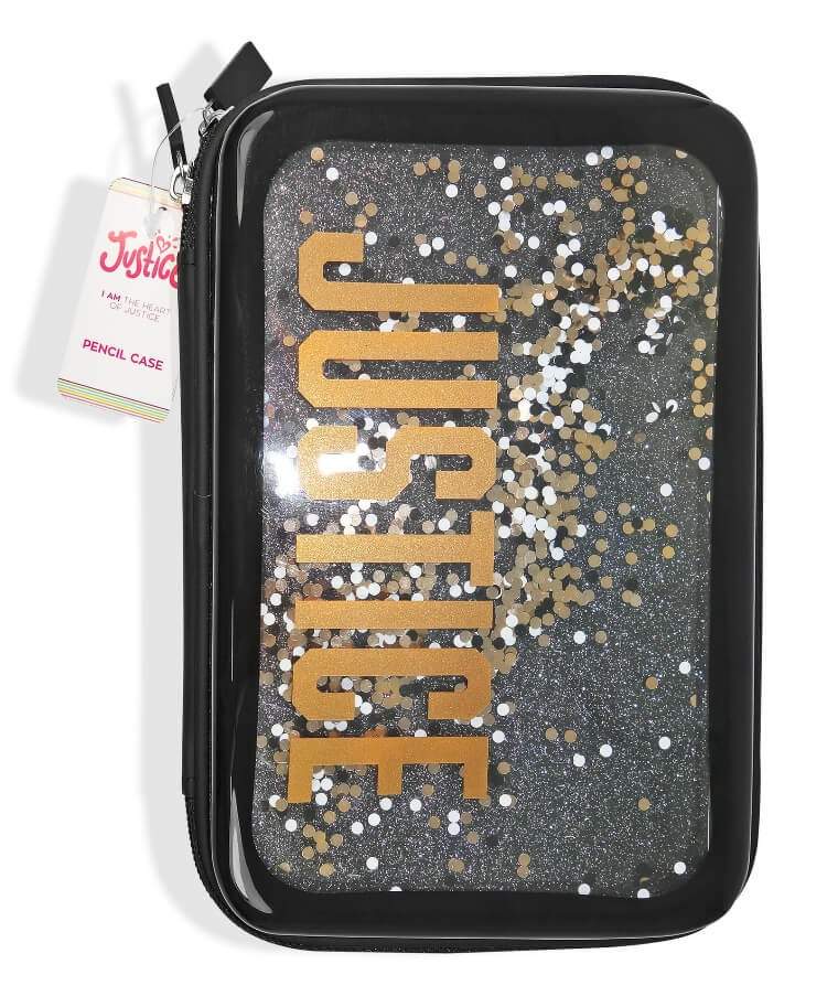 Justice Collection X Pencil Case with Glitter and Confetti Accents - The Bargin Chic Retail Store