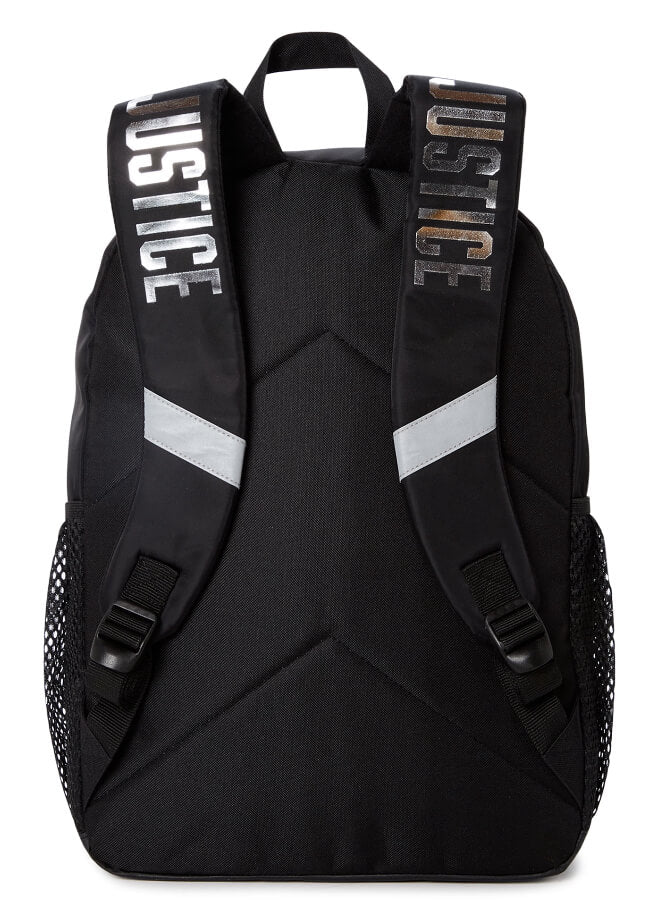 Justice Girls 17" Laptop Backpack 2-Piece Lunch Tote Set Black Sequin - The Bargin Chic Retail Store