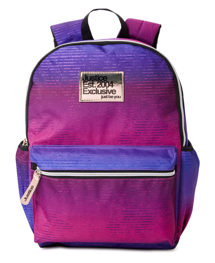 Justice Girls 17" Laptop Backpack Metallic Purple Ombre - The Bargin Chic Retail Store