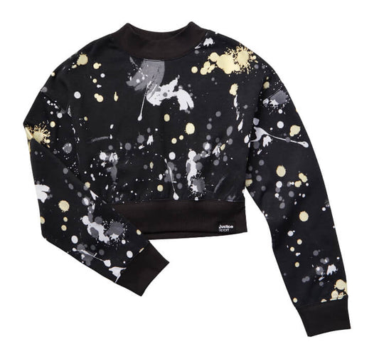 Justice Girls Cropped Fleece Crewneck Sweatshirt - The Bargin Chic Retail Store