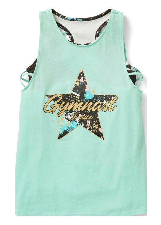 Justice Girls Fashion Gymnastics Tank with Built in Sports Bra, Sizes S-XL - The Bargin Chic Retail Store