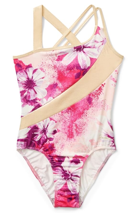 Justice Girls Floral Dance and Gymnastics Leotard With Scrunchie, Sizes XS-XL, 1-Pack - The Bargin Chic Retail Store