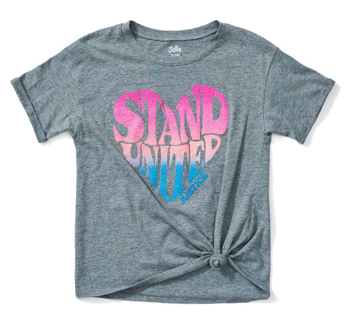 Justice Girls Short Sleeve T-Shirt, Stand United - The Bargin Chic Retail Store