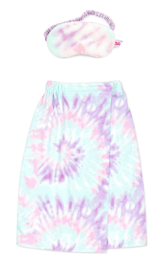 Justice Choose Happiness Bath Wrap and Eye Mask Set, Microfiber, Purple - The Bargin Chic Retail Store