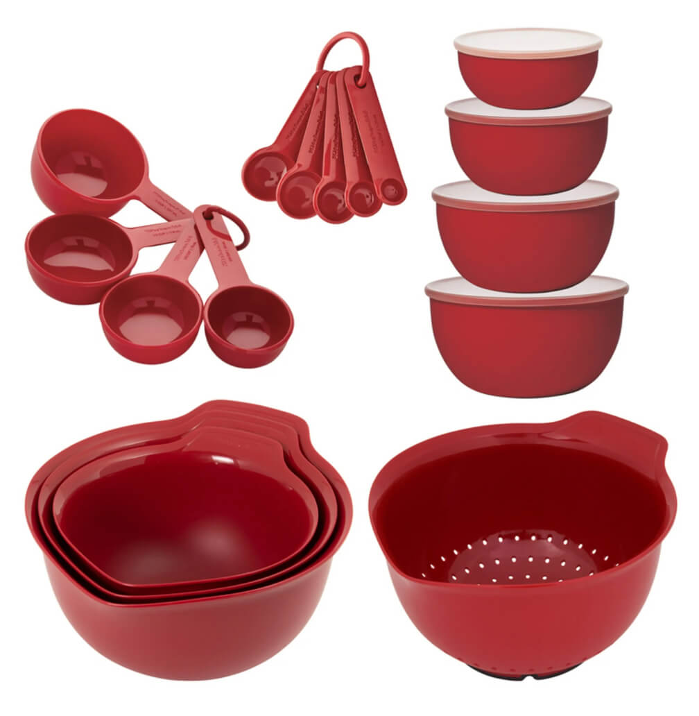 KitchenAid 21-Piece Plastic with Non-Skid Bottom Mixing Bowl and Measuring Set - The Bargin Chic Retail Store