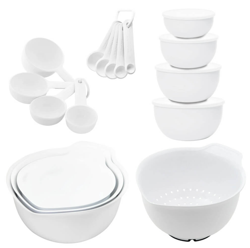 KitchenAid 21-Piece Plastic with Non-Skid Bottom Mixing Bowl and Measuring Set - The Bargin Chic Retail Store