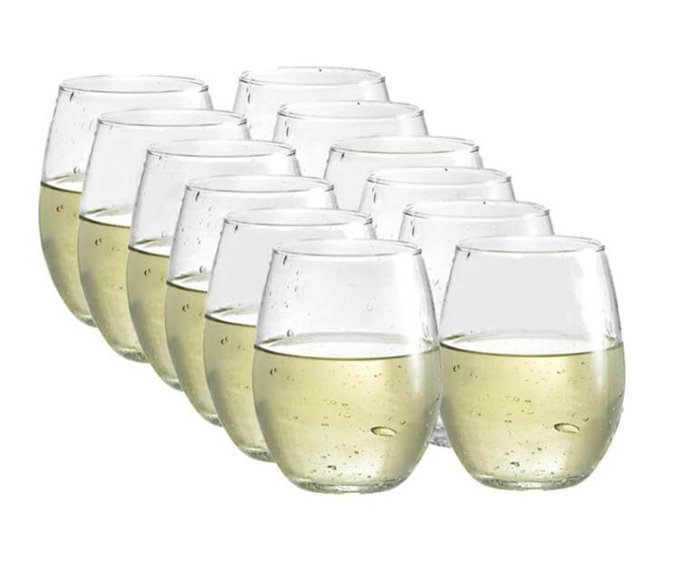 Luminarc 15 oz. Cachet Clear Stemless Wine Glass 12 PC Set - The Bargin Chic Retail Store
