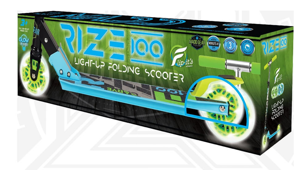 Madd Gear Rize Folding Kids Kick Scooter - Light Up Wheels Height Adjustable 3 Yrs + Lightweight - The Bargin Chic Retail Store