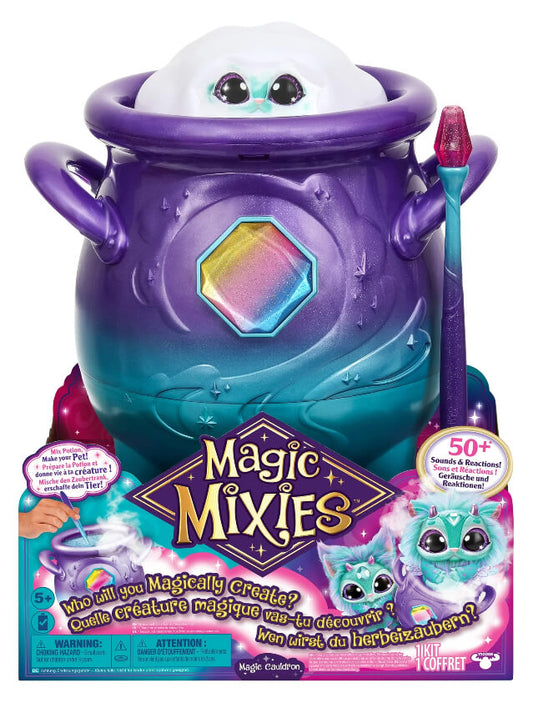 Magic Mixies Magical Real Misting Purple Cauldron with Interactive 8" Blue and Plush Toy - The Bargin Chic Retail Store