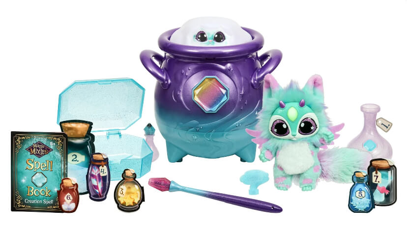 Magic Mixies Magical Real Misting Purple Cauldron with Interactive 8" Blue and Plush Toy - The Bargin Chic Retail Store