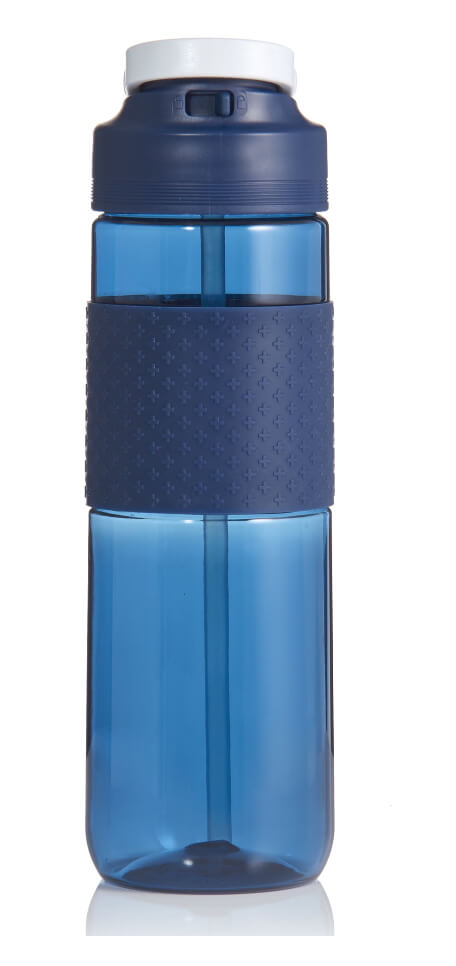 Mainstays 24 oz Single Wall Tritan Plastic Bottle with Silicone Sleeve, Navy - The Bargin Chic Retail Store