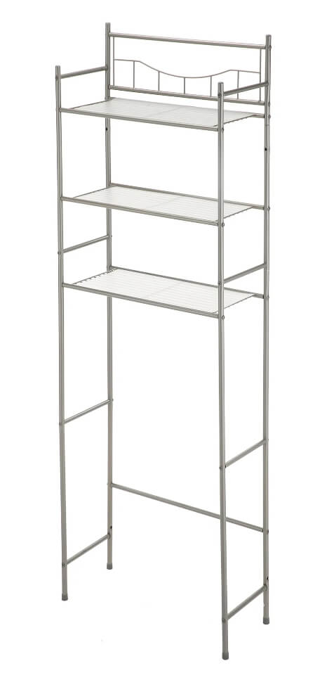 Mainstays 3-Shelf Over the Toilet Steel Freestanding Storage Shelf Unit, Silver - The Bargin Chic Retail Store