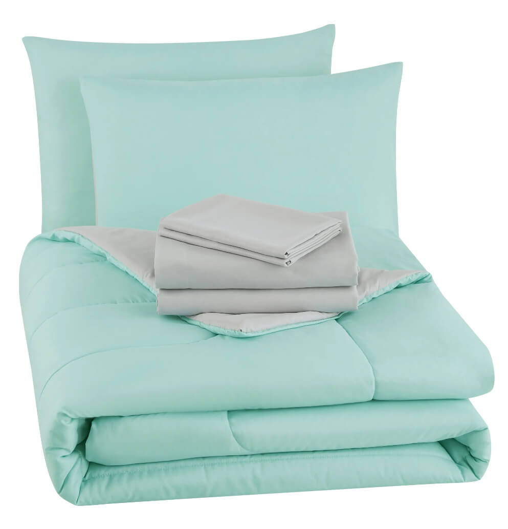 Mainstays Green 8 Piece Bed in a Bag Comforter Set