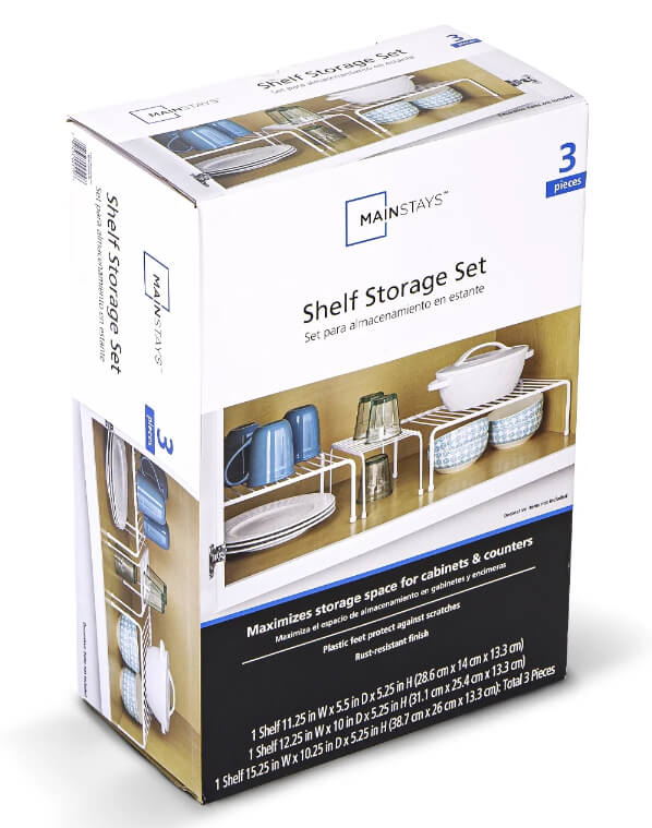 Mainstays Pantry Kitchen Wire Shelf Storage Dish, Cups, Food Organizer Set, 3 Pieces, White - The Bargin Chic Retail Store