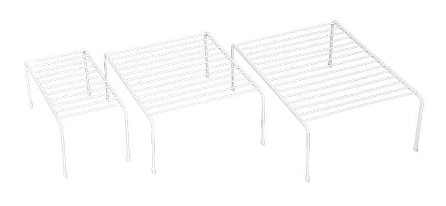 Mainstays Pantry Kitchen Wire Shelf Storage Dish, Cups, Food Organizer Set, 3 Pieces, White - The Bargin Chic Retail Store