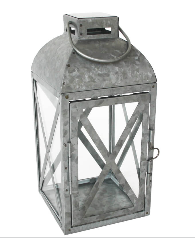 Mainstays Small Galvanized Metal Candle Holder Lantern, Antique Gray - The Bargin Chic Retail Store