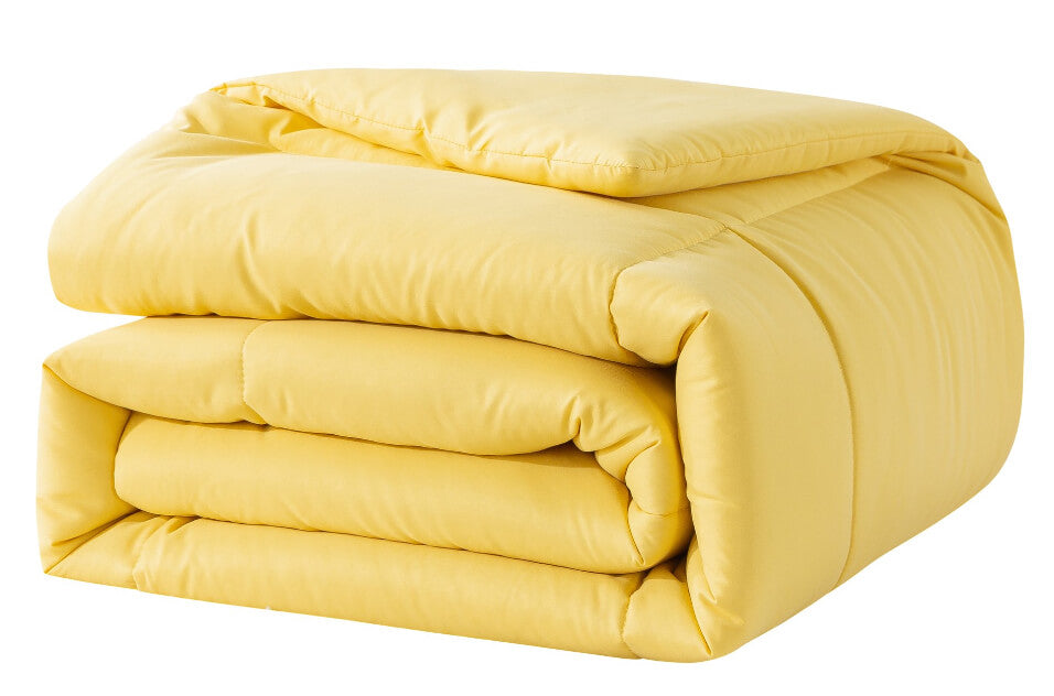 Mainstays Solid Print Yellow Hypoallergenic Down Alternative Comforter, Full/Queen - The Bargin Chic Retail Store
