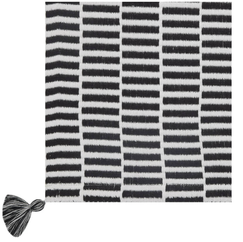Mainstays Woven Stripe Table Runner, 14" x 72", Black and White - The Bargin Chic Retail Store
