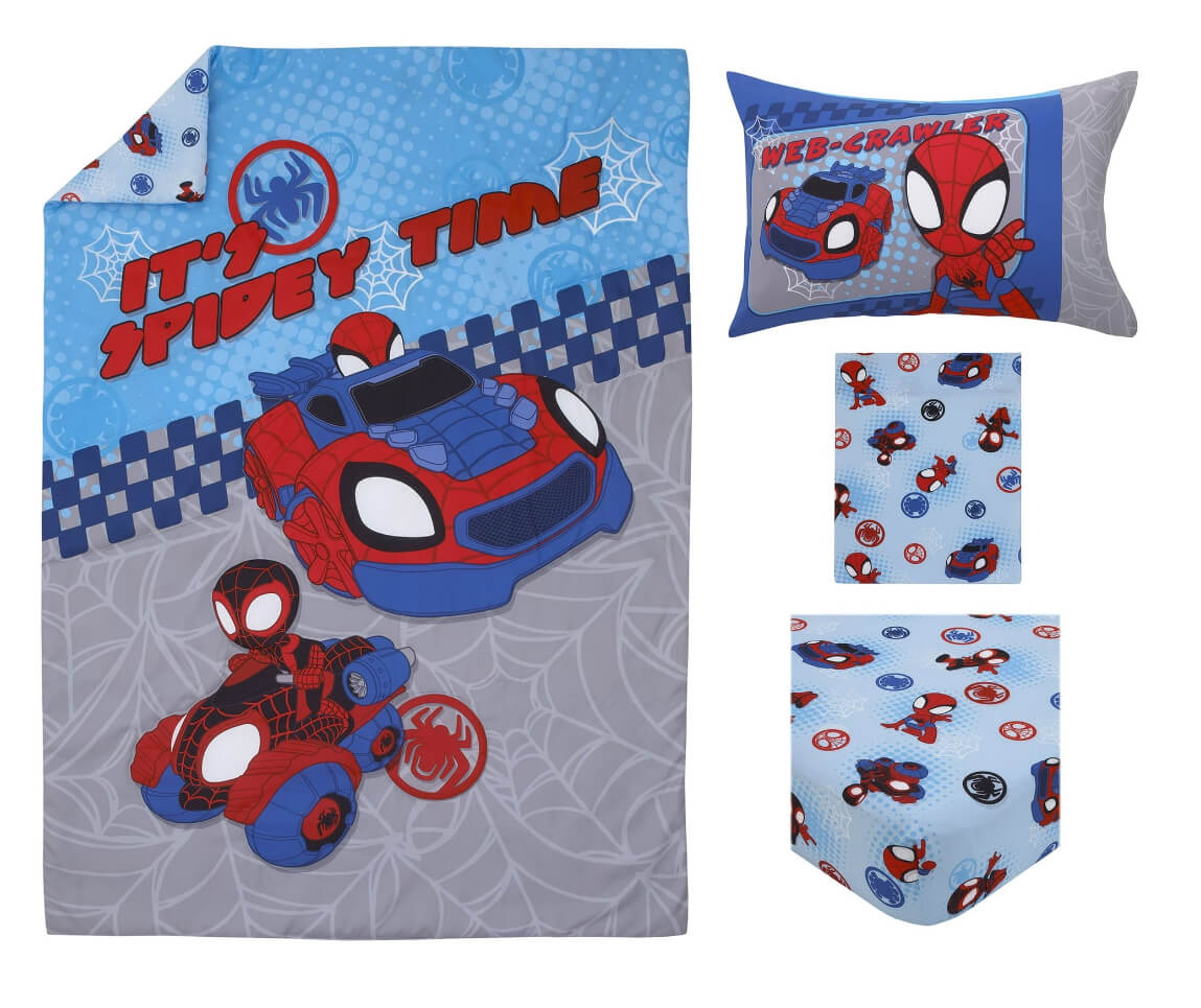 Marvel Spidey & His Amazing Friends "Spidey Time" 4-Piece Toddler Bedding Set - The Bargin Chic Retail Store