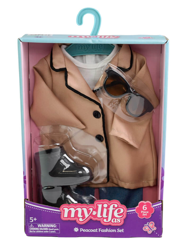 My Life As Peacoat Fashion Set for 18-inch Doll, 6 Pieces Included - The Bargin Chic Retail Store