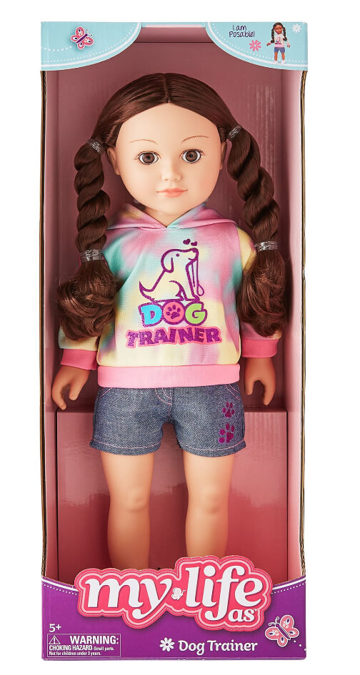 My Life As Poseable Dog Trainer 18" Doll, Brunette - The Bargin Chic Retail Store