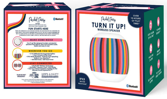 Packed Party 'Stripe It Rich' Bluetooth Wireless Portable Speaker - The Bargin Chic Retail Store