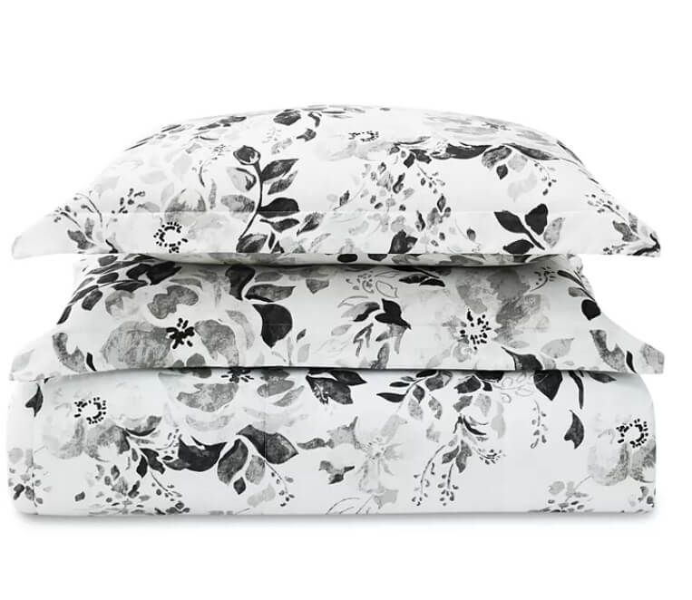 Pem America Black and White 3-Pc. Floral-Print Full/Queen Comforter Set - The Bargin Chic Retail Store