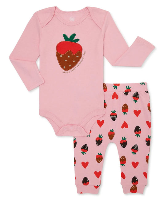 Baby Girl Valentine's Day Outfit Set, 2-Piece - The Bargin Chic Retail Store