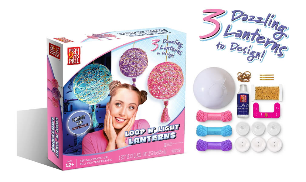 Play 2 Play Loop N Light Lantern Kit, Novelty Craft Kit, 3 Lanterns, Children Unisex, Ages 12+ - The Bargin Chic Retail Store