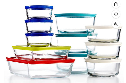 Pyrex 22 Piece Durable and Dependable Food Storage Container Set with Lids, Multicolor - The Bargin Chic Retail Store