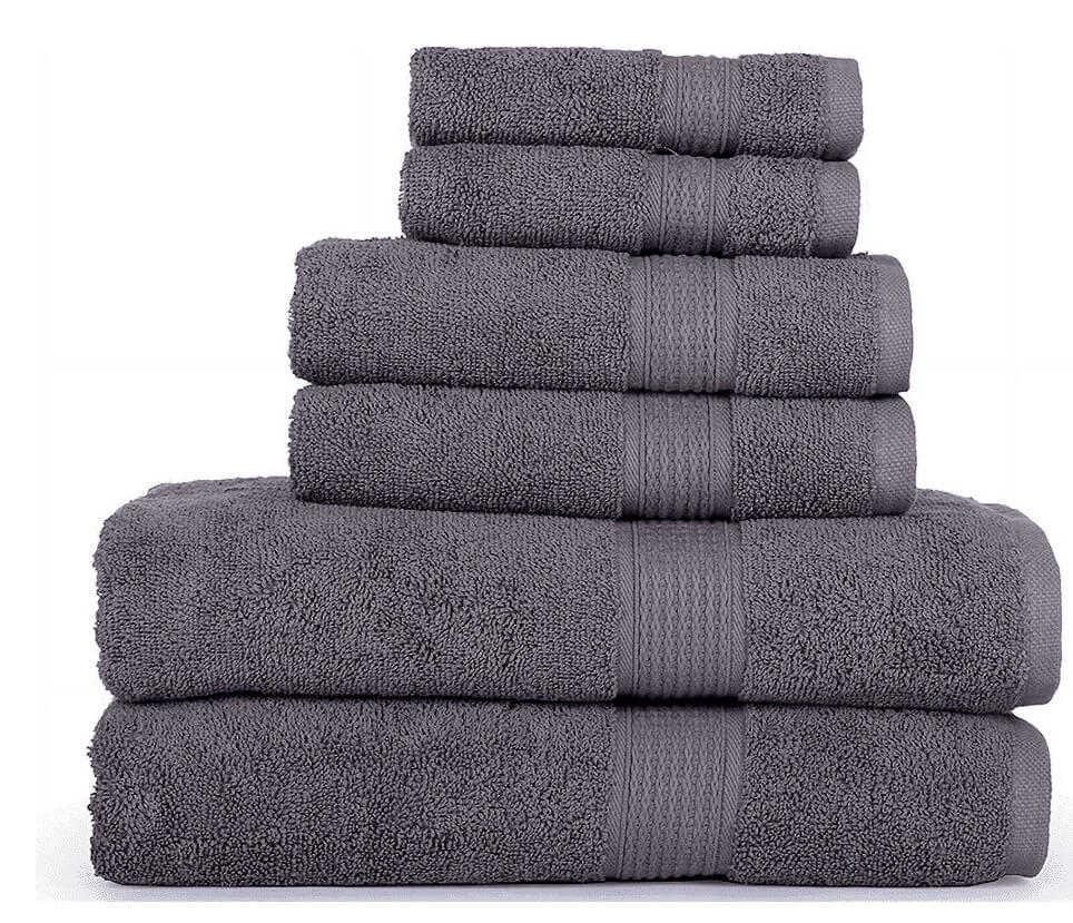 Springfield Linen 6 Piece Set Bath Towels Grey Color 2 BATH TOWEL, 2 HAND TOWEL AND 2 WASHCLOTHS - The Bargin Chic Retail Store