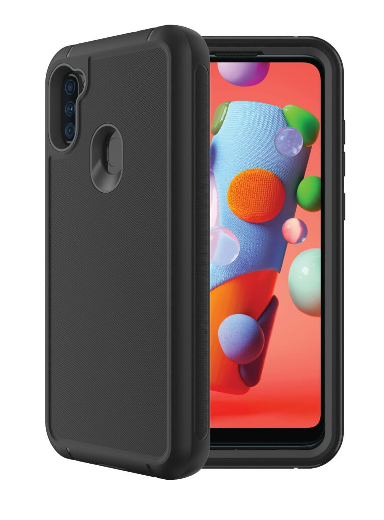 onn. Rugged Phone Case with Built-in Microbial Protection for Samsung Galaxy A11, Black - The Bargin Chic Retail Store