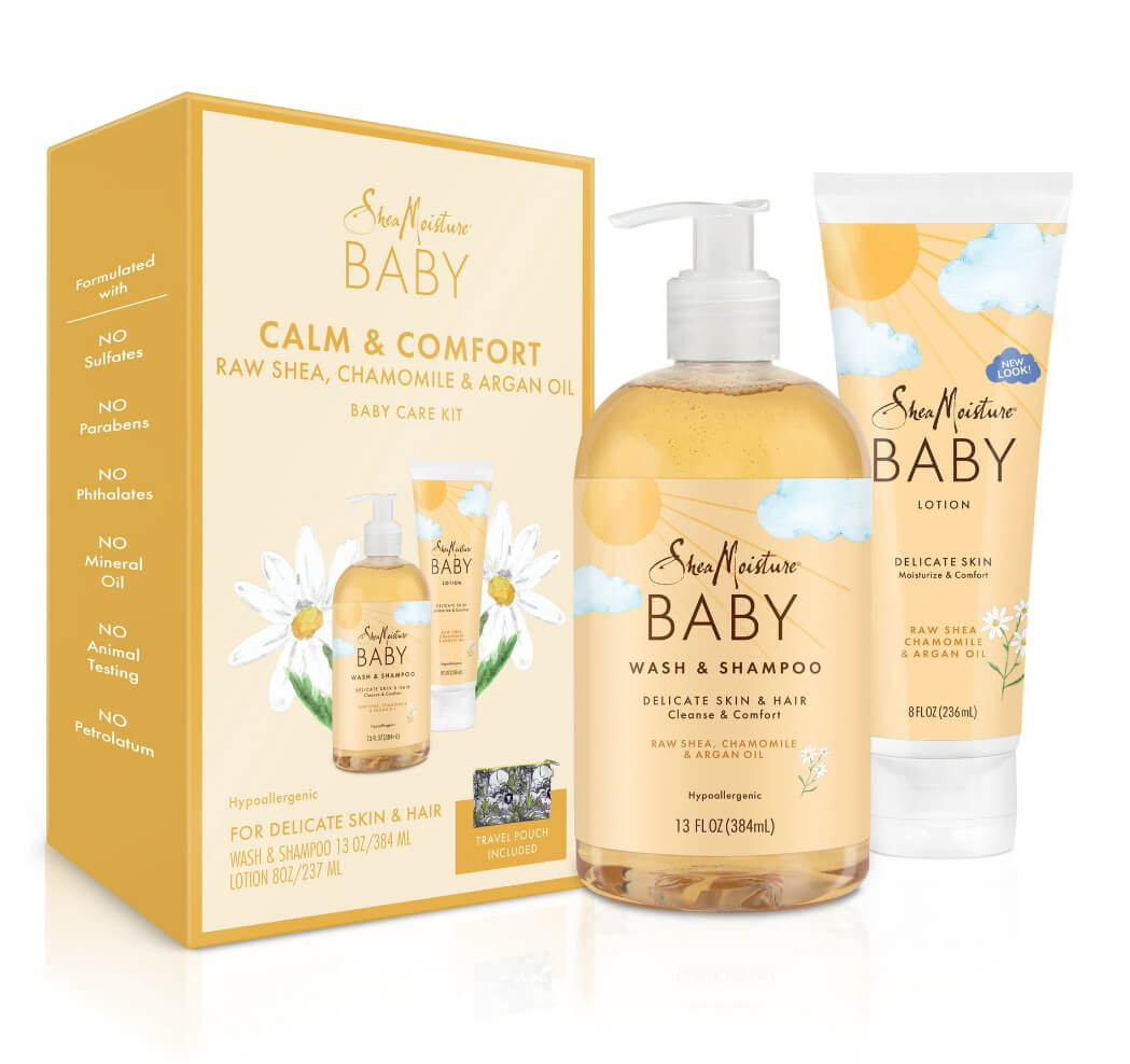 Shea Moisture Baby Skin Care Kit Wash & Shampoo, Lotion, Raw Shea, Chamomile, & Argan Oil, 2 Count - The Bargin Chic Retail Store