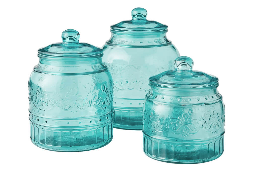 The Pioneer Woman Cassie Glass Canister 3 Pc Set - The Bargin Chic Retail Store