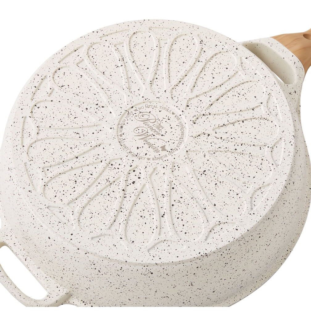 The Pioneer Woman Prairie Signature 4-Quart Cast Aluminum Jumbo Cooker – Linen Speckle, Quick Heating & Family-Sized